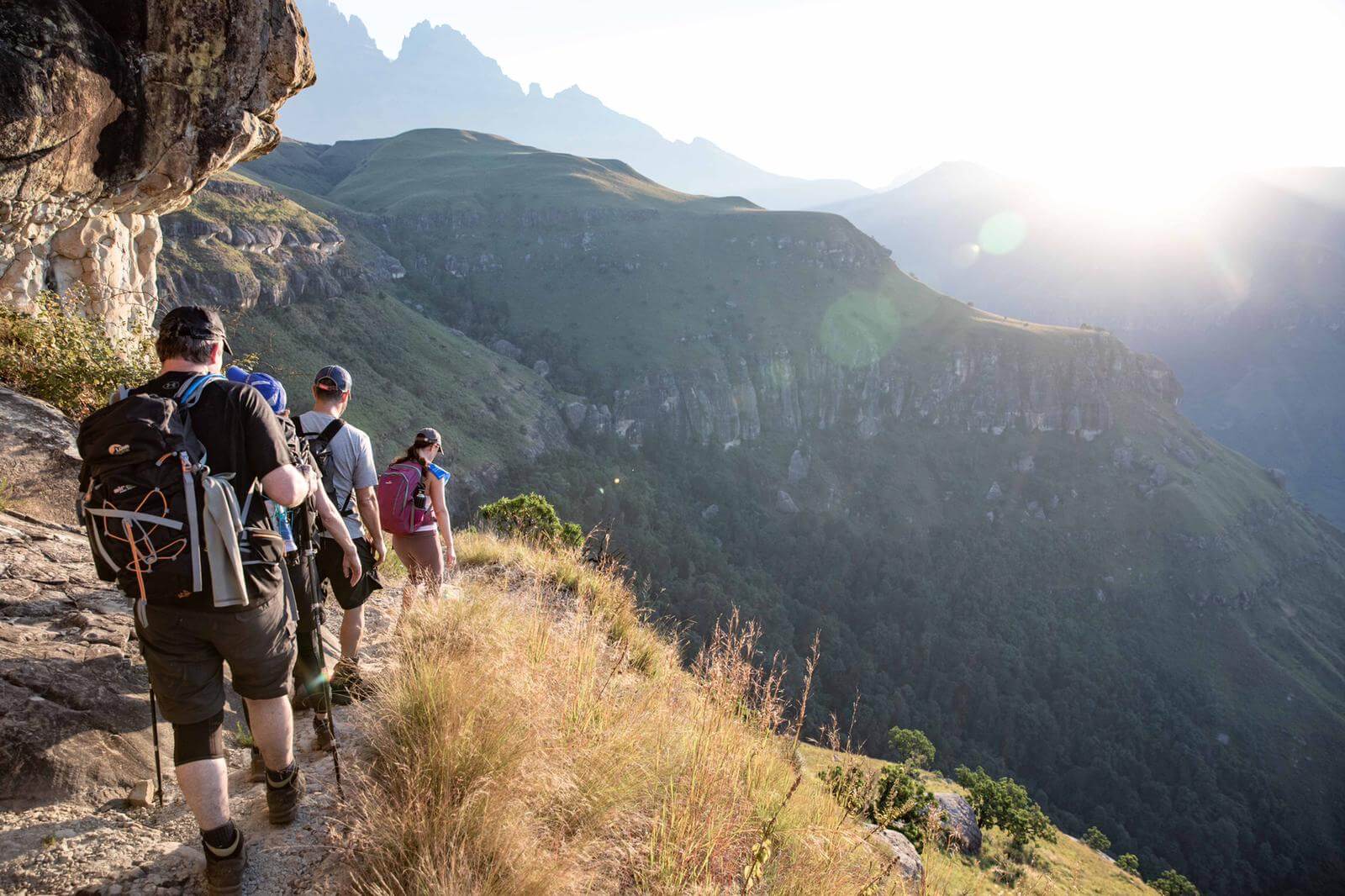 The Challenge Africa trekkers negotiate a high pass